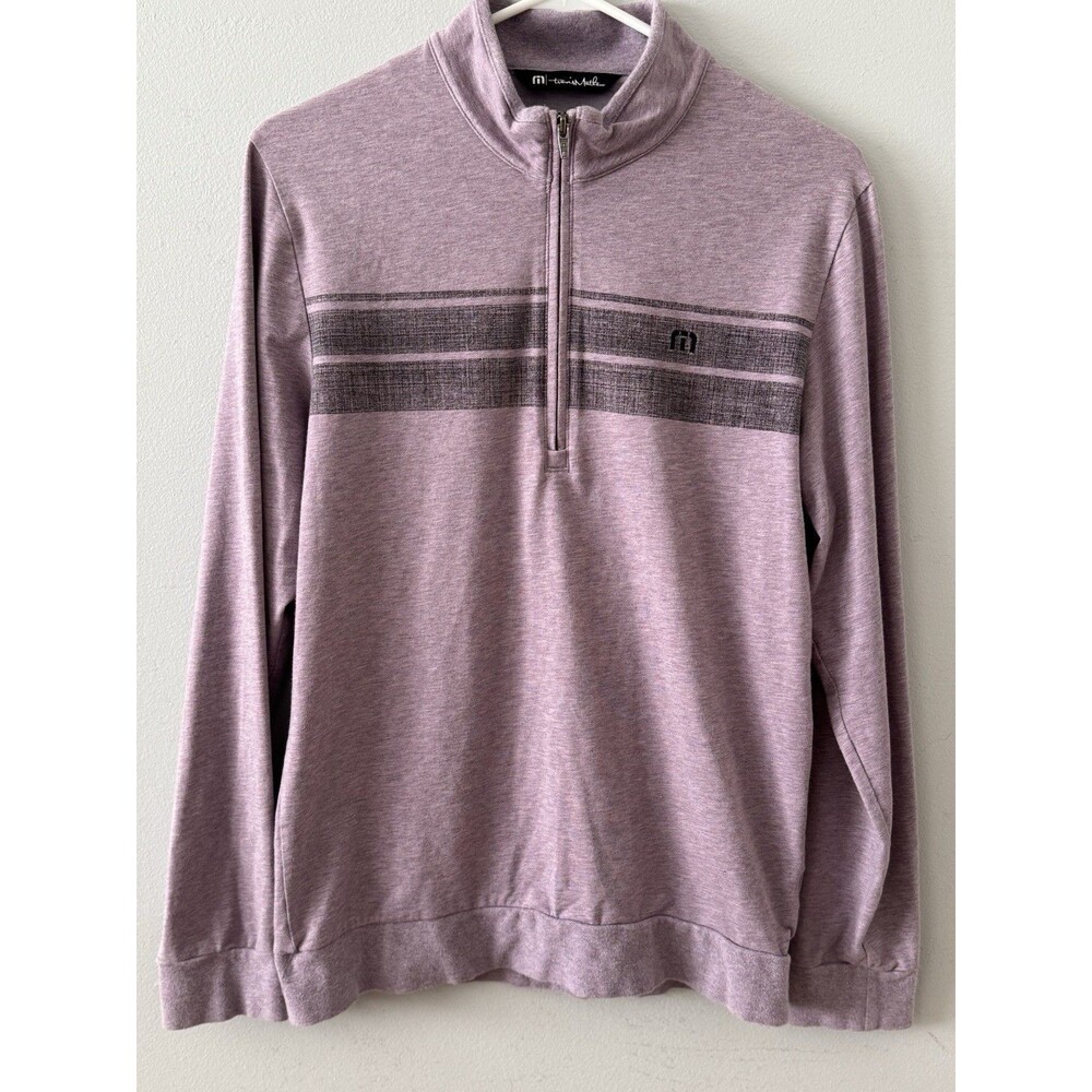 Travis Mathew Men's‎ Heathered Purple 1/4 Zip Pullover Sweatshirt Size Small